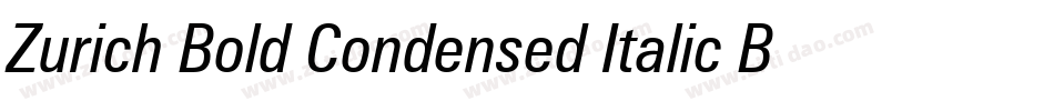 Zurich Bold Condensed Italic BT字体转换